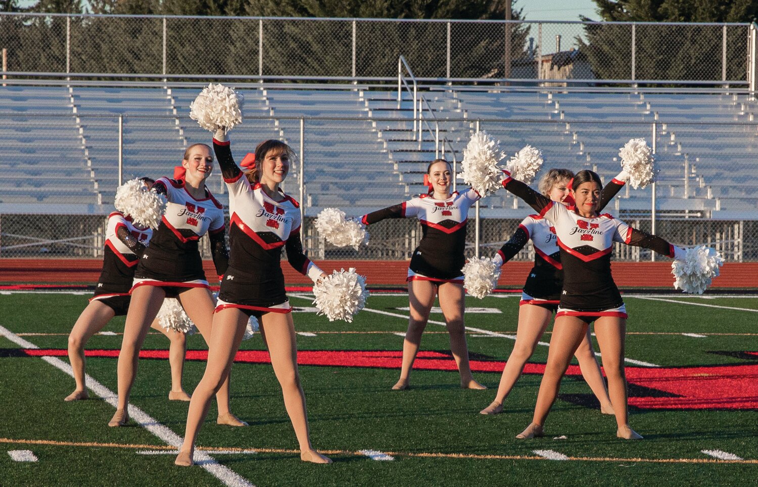 Yelm Jazzline members wave their pompoms in this file photo following a celebration parade for Tornado athletes.